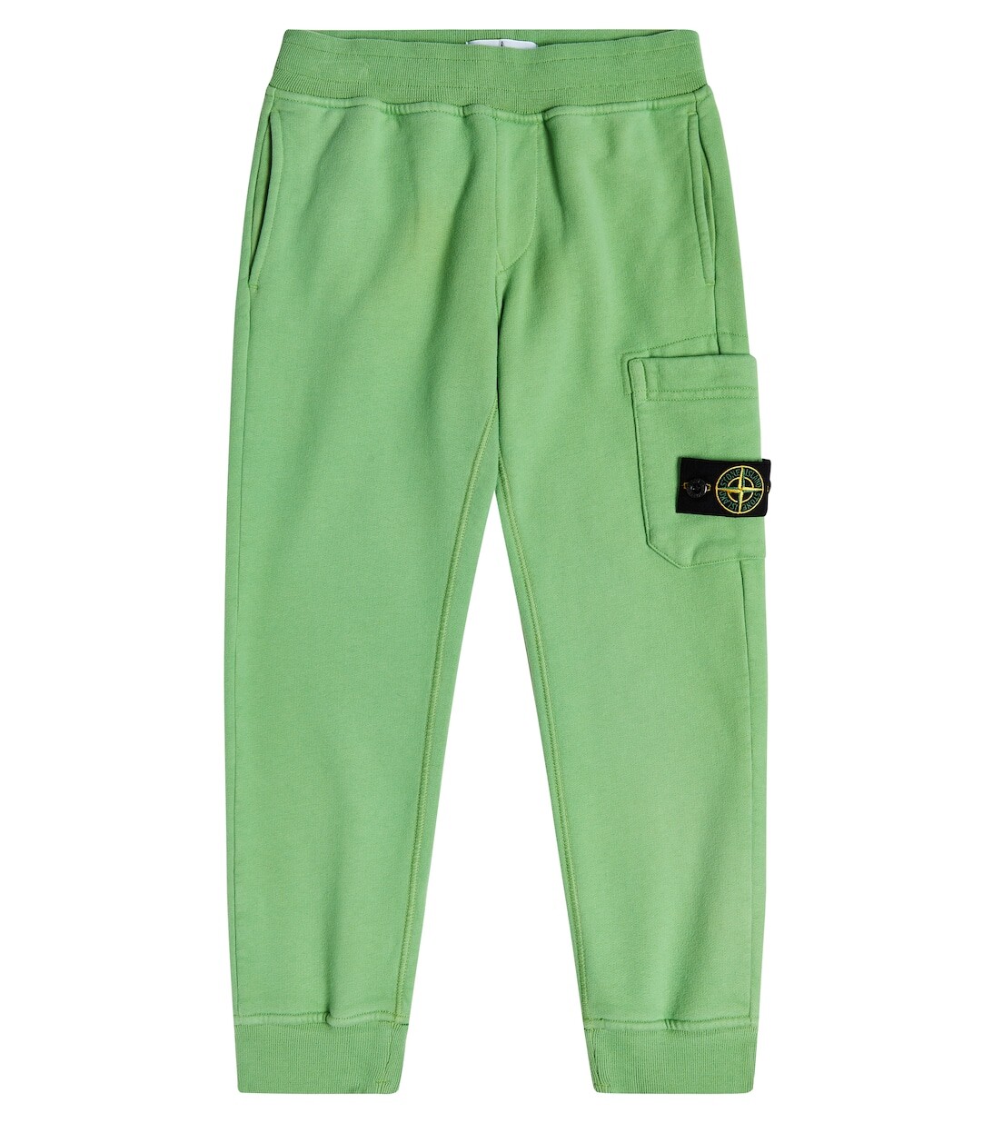 

Хлопковые спортивные штаны с логотипом Stone Island Junior, зеленый
