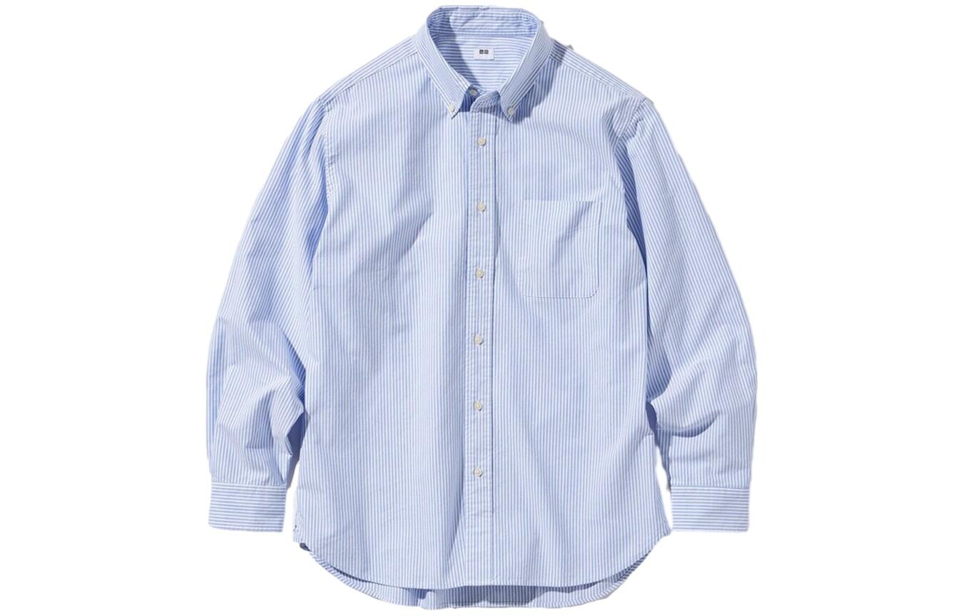 

Рубашка мужская королевского синего цвета Uniqlo, синий