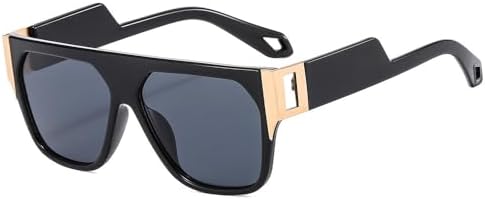 

Солнцезащитные очки с ажурной конструкцией 2027 года, большой квадратный размер, зеркальные линзы, модные градиентные оттенки, защита от УФ-излучения UV400 MTZJH, Black