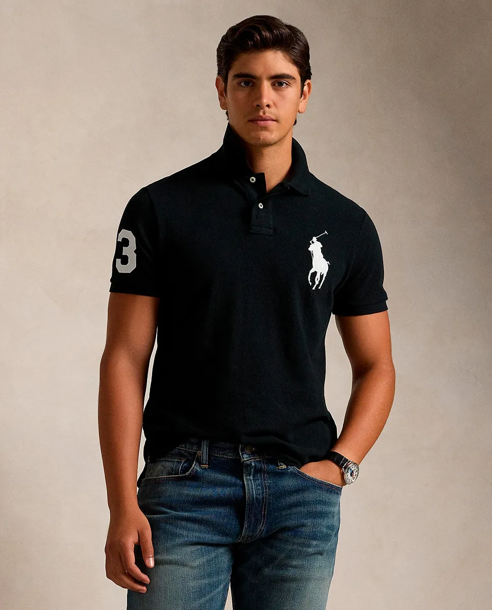 

Мужская рубашка-поло стандартного кроя из пике Polo Ralph Lauren, черный