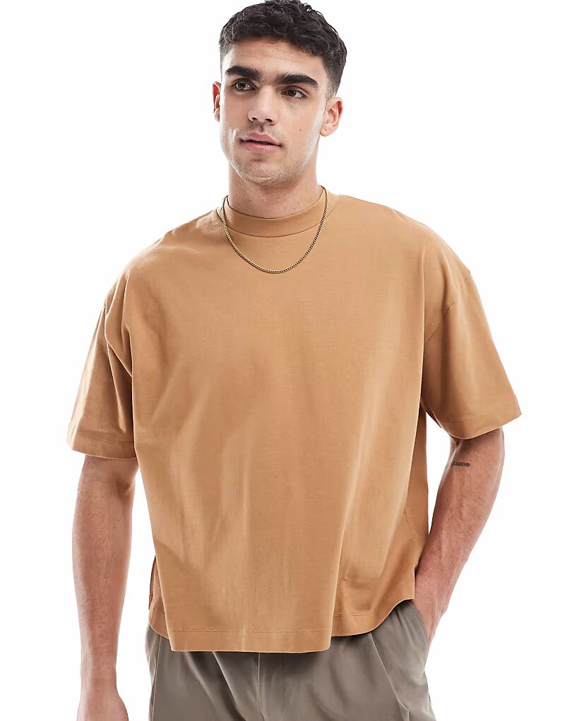 

Футболка свободного кроя ASOS DESIGN плотная, свободного кроя коричневого цвета - КОРИЧНЕВЫЙ