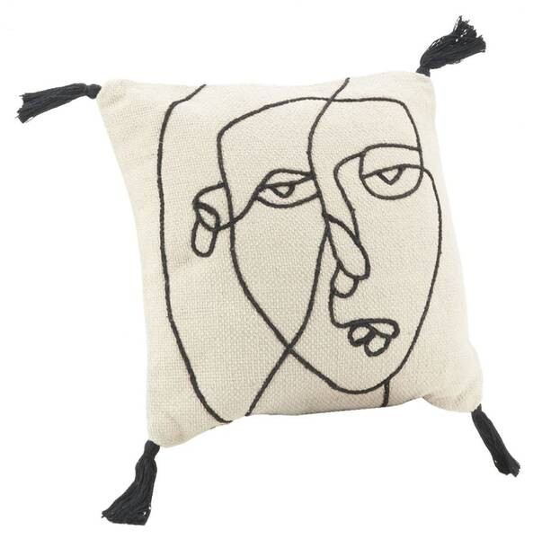 

Подушка Aubry Gaspard aus Baumwolle "Visage", 45x1x45 см, многоцветный