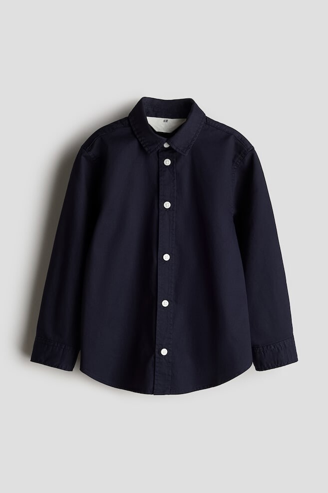 

Хлопковая рубашка с длинными рукавами H&M, синий