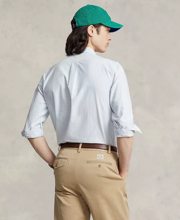 Мужская классическая оксфордская рубашка с длинным рукавом Polo Ralph Lauren, синий — фото 2