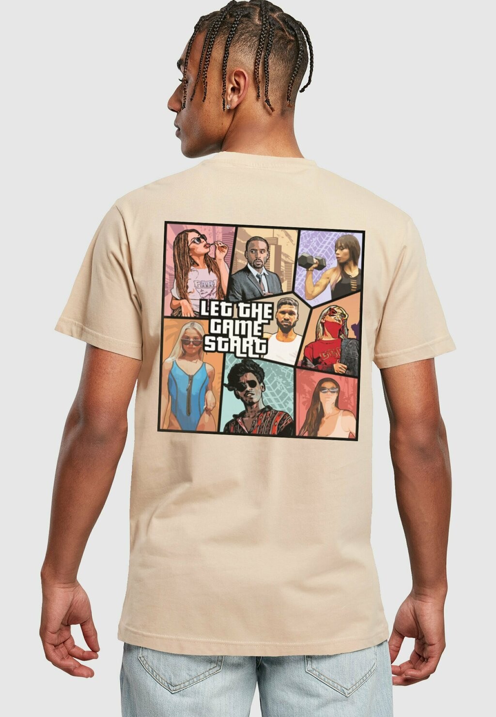 

Футболка с принтом GRAND COLLAGE ROUND NECK Merchcode, песочный