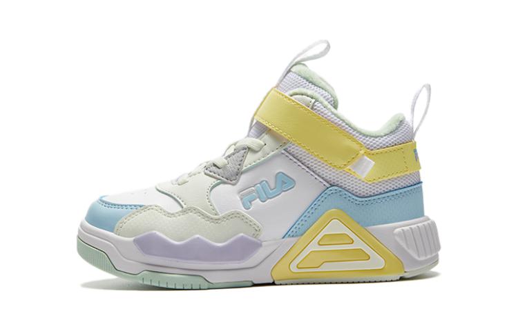 

FILA KIDS Скользоустойчивые кроссовки Mid top для скейтбординга, бело-желтые, для детей 3-7 лет