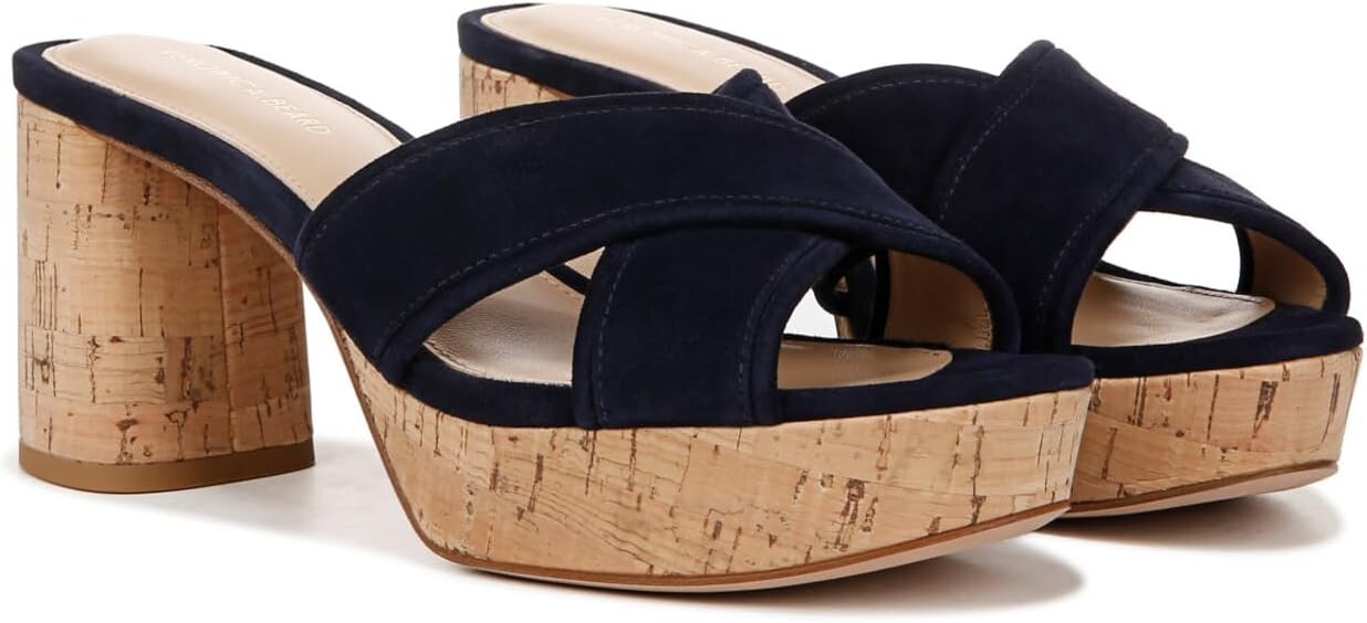 

Туфли Veronica Beard Dory Slides, цвет French Navy Suede