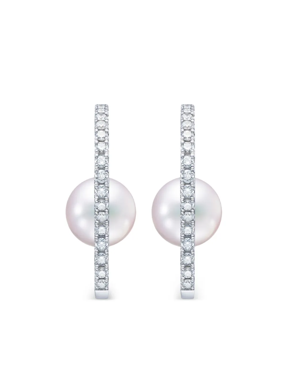 

Серьги Chants из белого золота с жемчугом и бриллиантами TASAKI, серебяный