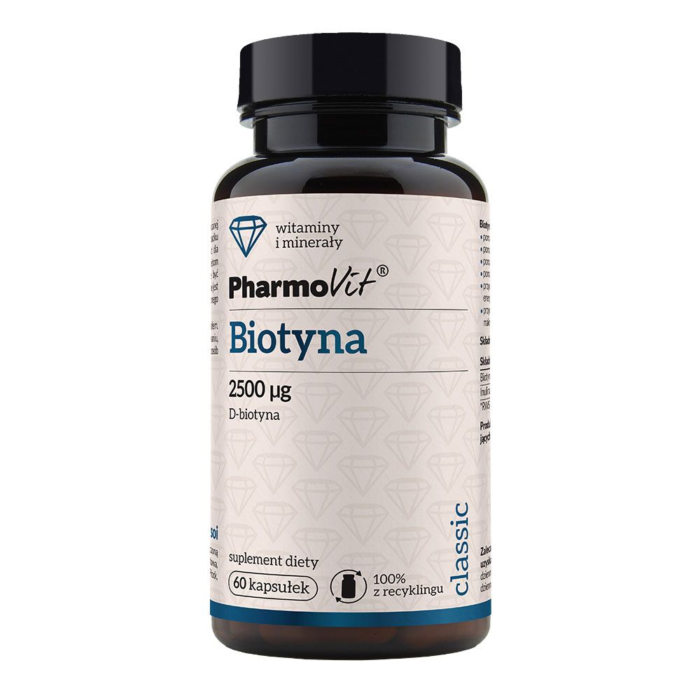 

Подготовка волос, кожи и ногтей Pharmovit Biotyna 2500 mcg, 60 шт