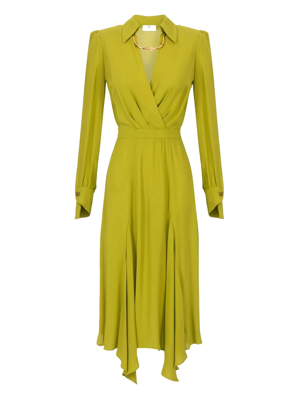 

Платье с плиссировкой и трубчатым воротником Elisabetta Franchi, зеленый