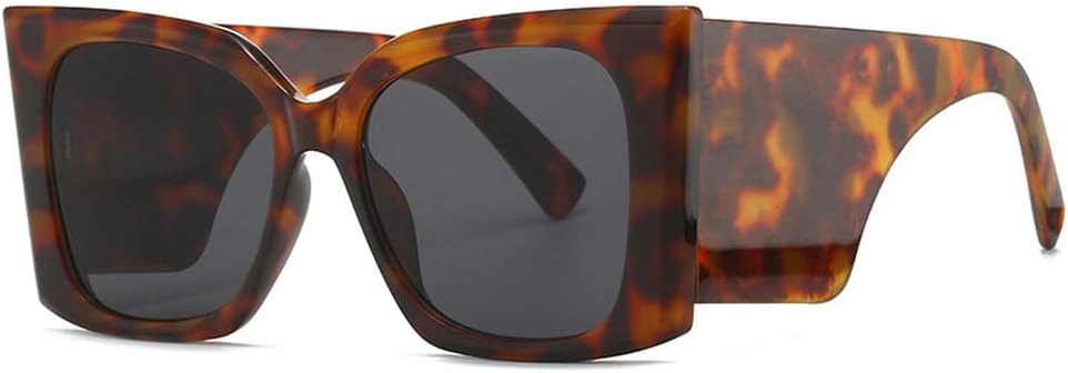 

Большие солнцезащитные очки для мужчин и женщин, модные солнцезащитные очки с градиентным цветом, очки для активного отдыха, женские очки с защитой от УФ-излучения UV400 TKKTLLT, Leoaprd-black