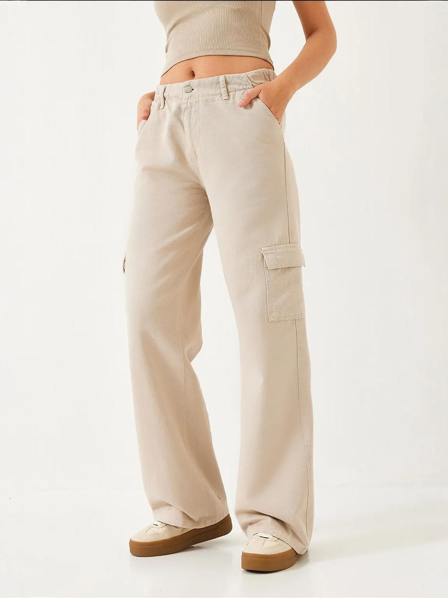 

Джинсы карго свободного кроя Bianco Lucci, бежевый