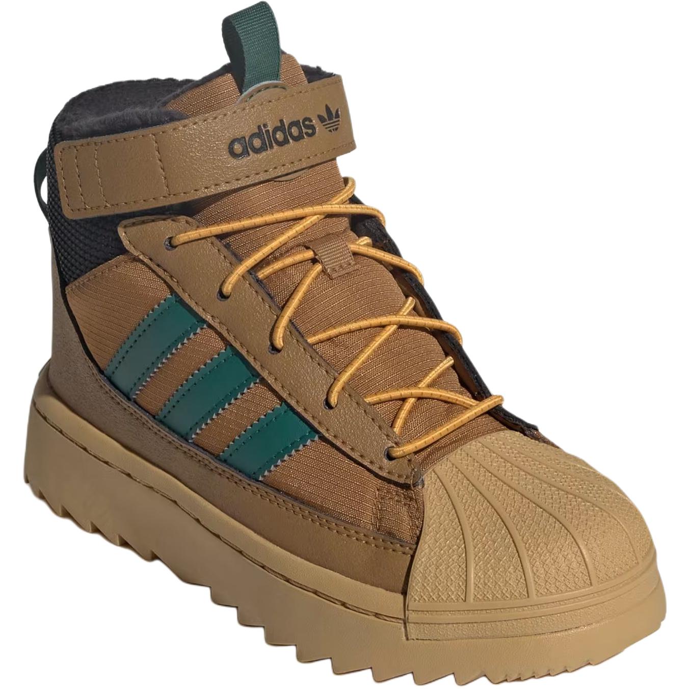 Зимние уличные кроссовки superstar для детей Adidas Originals, коричневый — фото 4