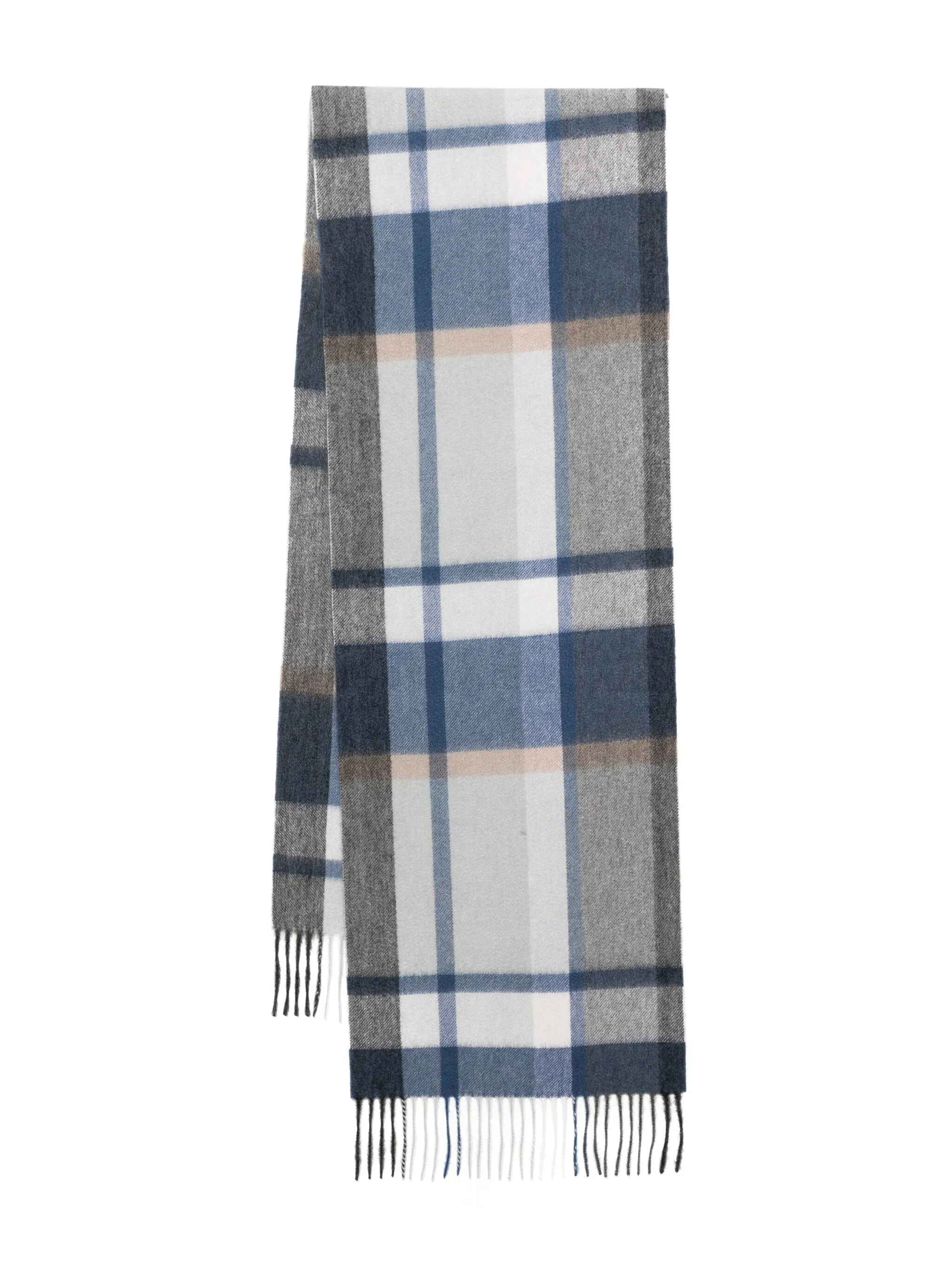 

Кашемировый шарф в клетку N.Peal, синий