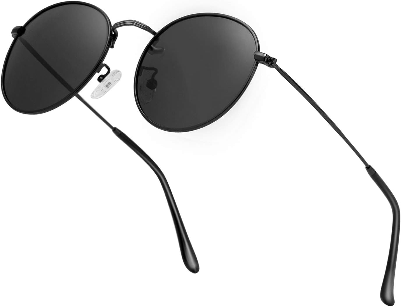 

Маленькие круглые поляризованные солнцезащитные очки в стиле ретро для мужчин и женщин, с зеркальными линзами и металлической оправой, круглые солнцезащитные очки Htms, Grey Lens/Black Frame