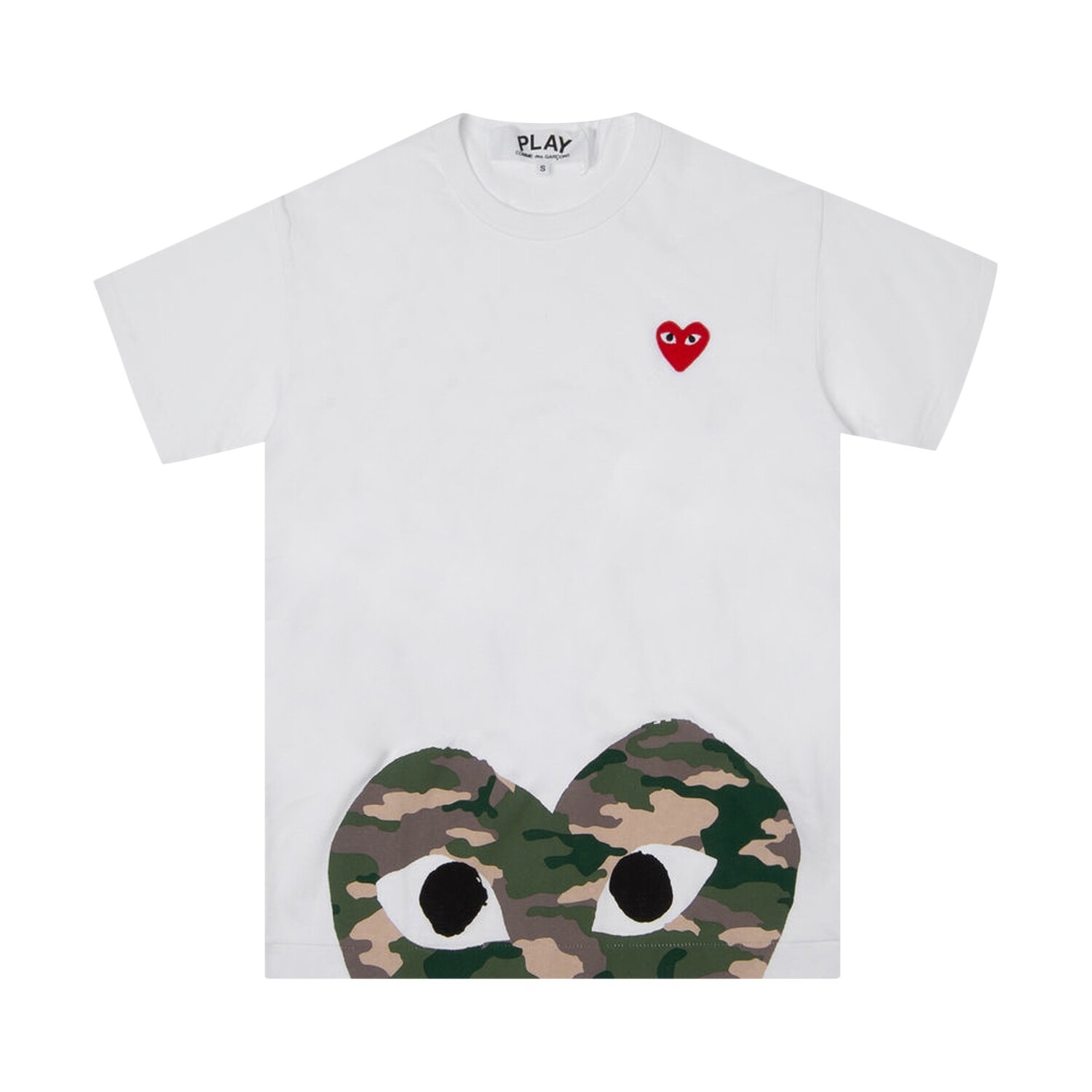 

Футболка Comme des Garçons PLAY с камуфляжным сердечком, цвет Белый