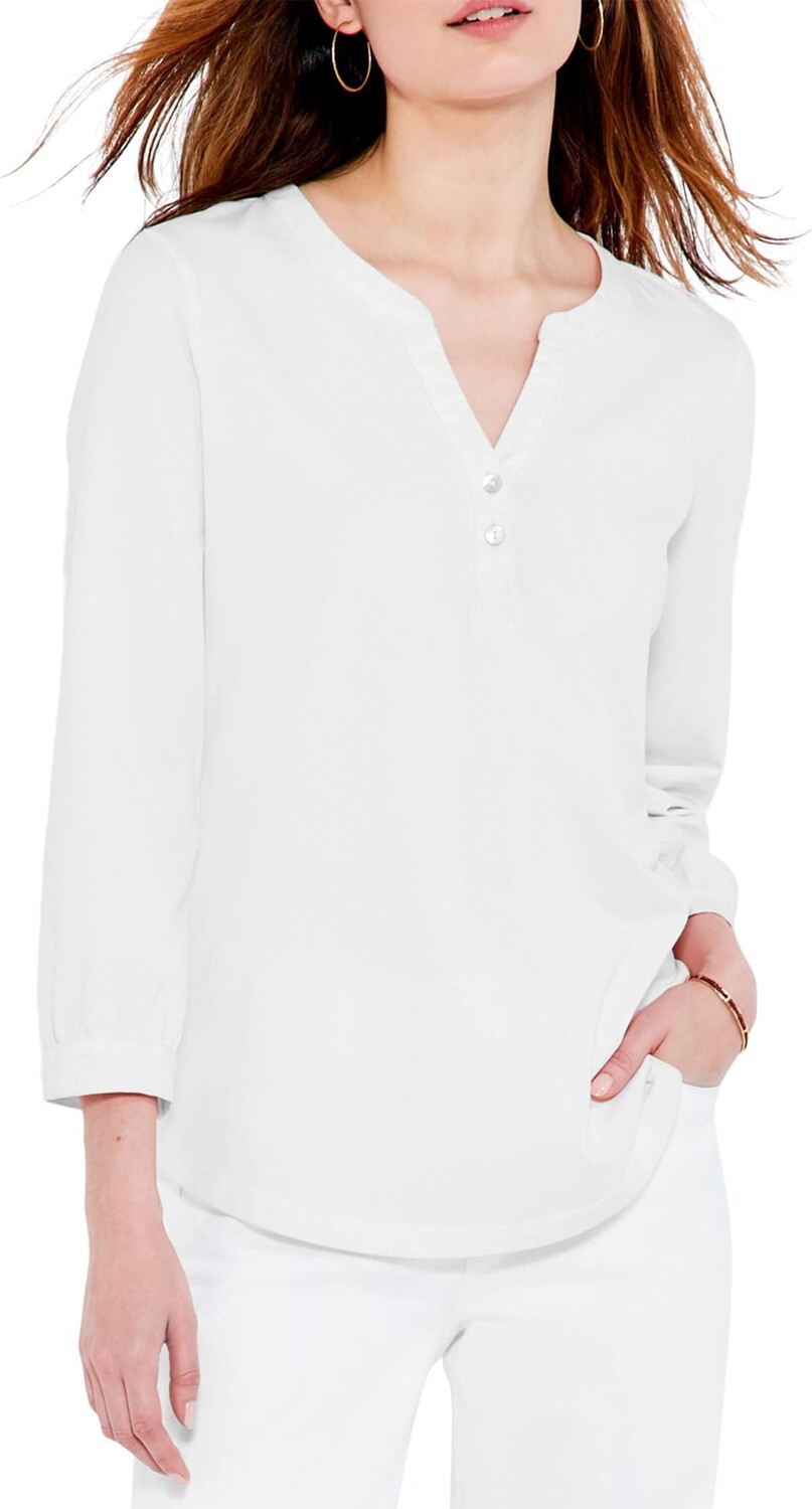 

Топ NIC+ZOE Bracelet Sleeve Henley, цвет Paper White