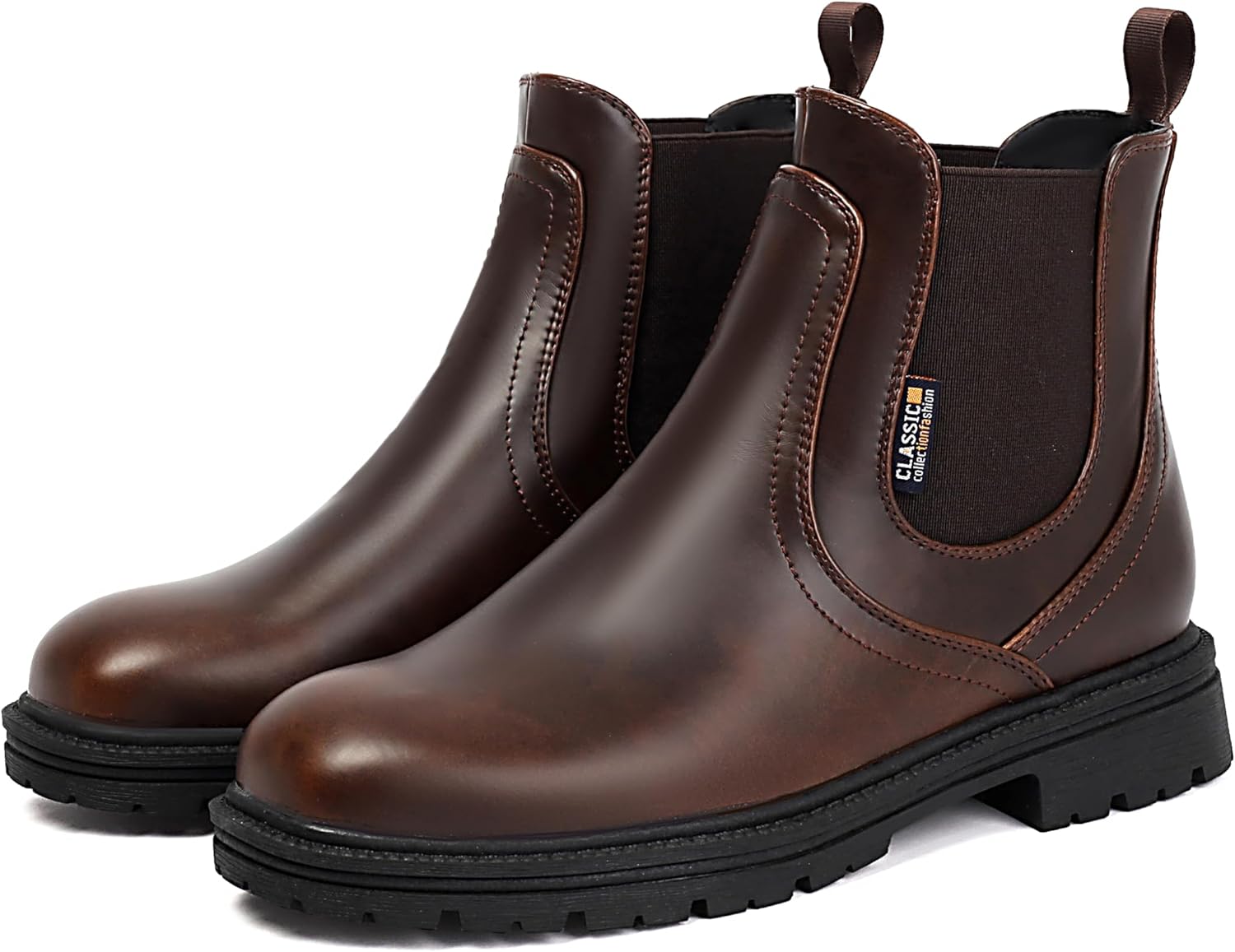 

Мужские ботинки челси, мужские ботильоны, ботинки без шнурков для мужчин, повседневные и элегантные ботинки Jiamolen, коричневый