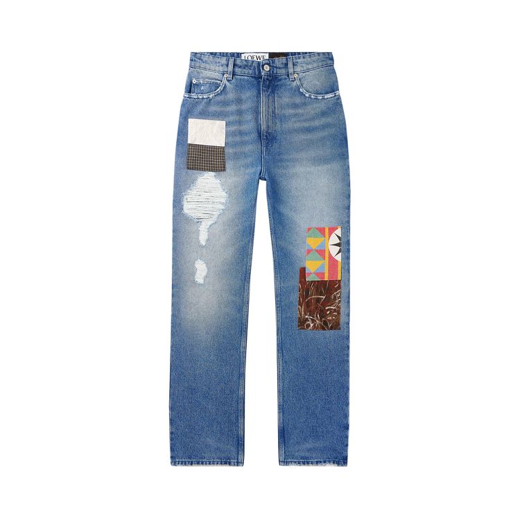 

Джинсы Loewe Straight Leg Jeans 'Medium Blue', синий