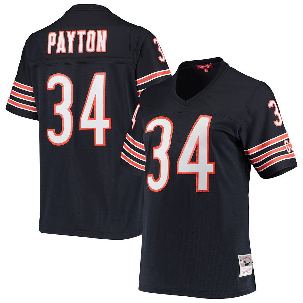 

Женская футболка Mitchell & Ness Walter Payton Navy Chicago Bears 1985 Legacy Replica Джерси, цвет Brs Navy