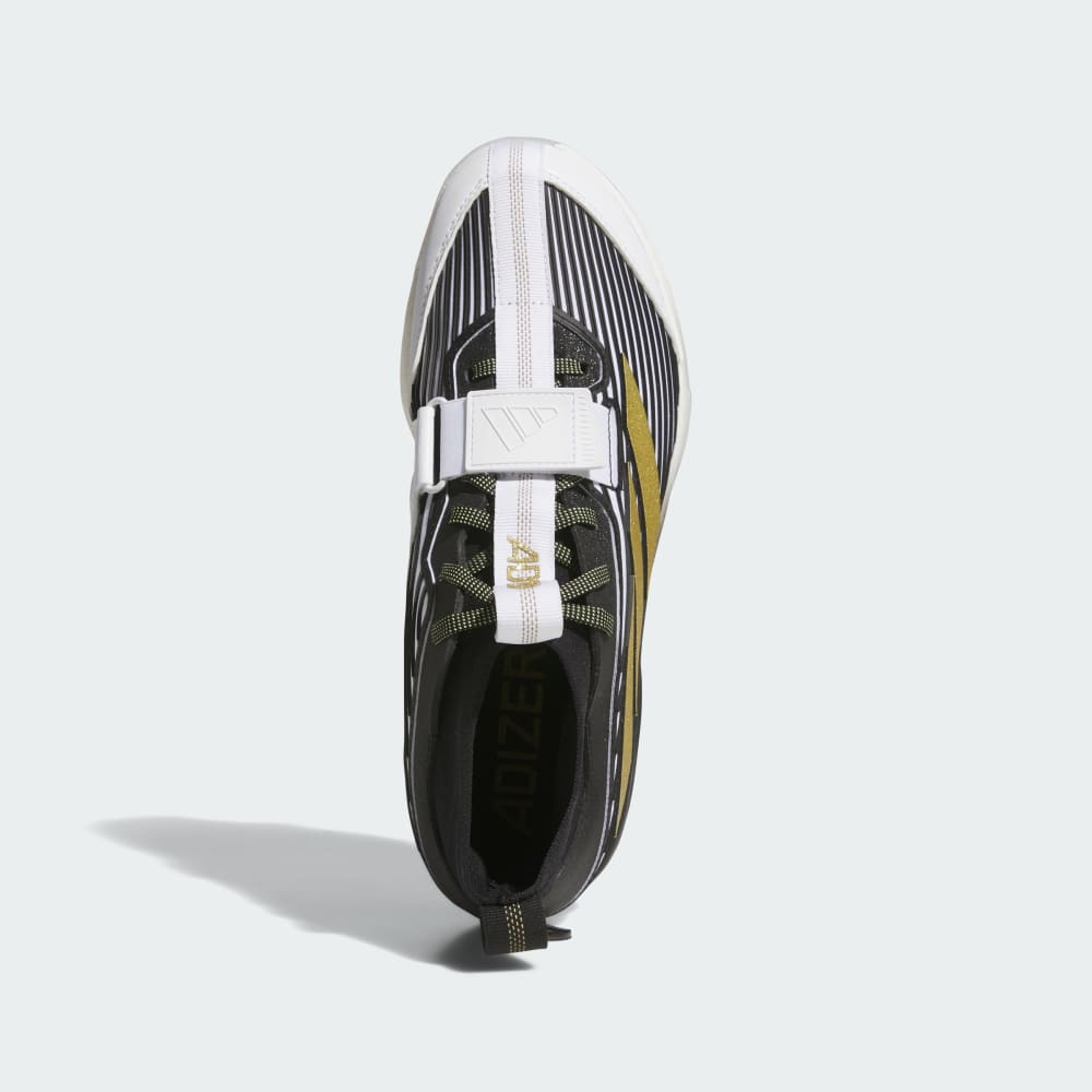 Бутсы Adidas Adizero Edge+ Cleats, цвет Core Black/Gold Metallic/Cloud White — фото 3