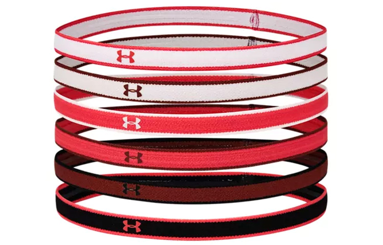 Under Armour Тканевая повязка на голову черно-белая серая/черно-белая красная — фото 4