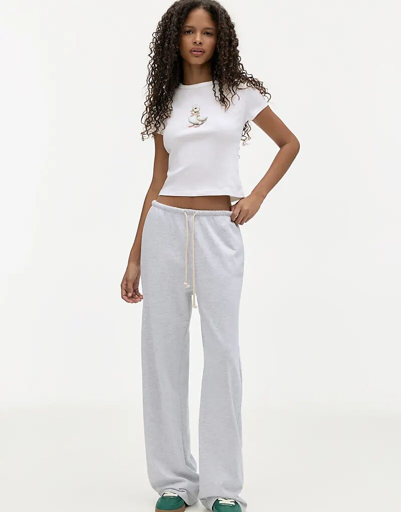 

Широкие спортивные брюки Pull&Bear серого цвета