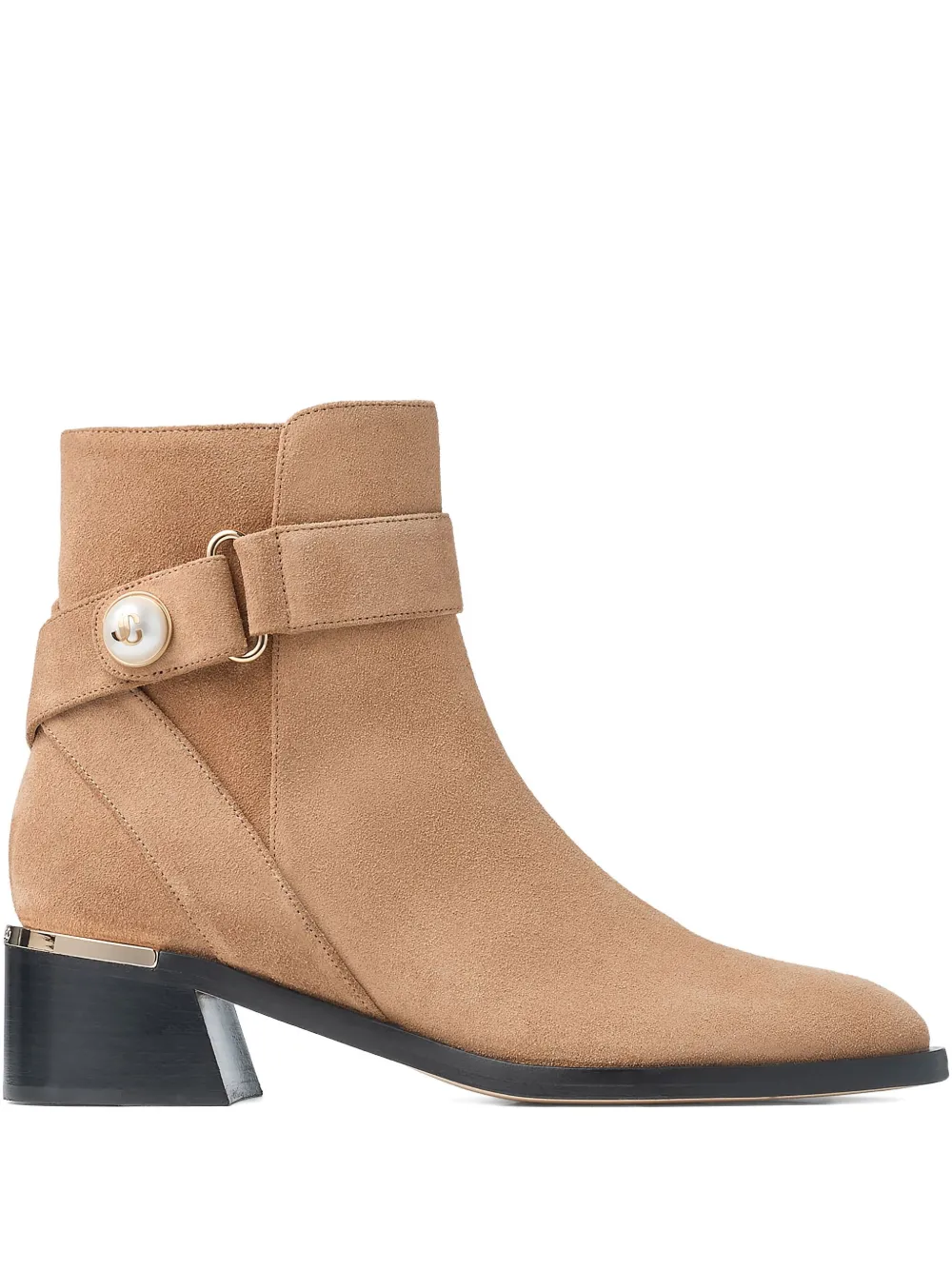 Ботильоны Noor 50 с декорированной пряжкой Jimmy Choo, нейтральный