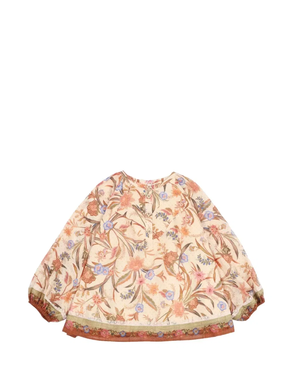 Топ Indra с цветочным принтом Zimmermann Kids, бежевый — фото 2