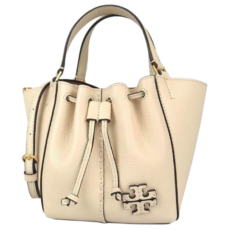 

TORY BURCH Сумка-ведро из кожи Макгроу Сумка-шоппер Макгроу Покупочная сумка Макгроу Мини-кроссбоди Макгроу женский кремово-белый