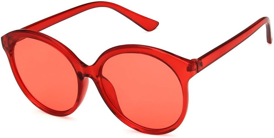 

Модные круглые солнцезащитные очки для женщин и мужчин, конфетных цветов, милые модные солнцезащитные очки в стиле ретро для женщин, защита от ультрафиолета UV400 TKKTLLT, Red Red
