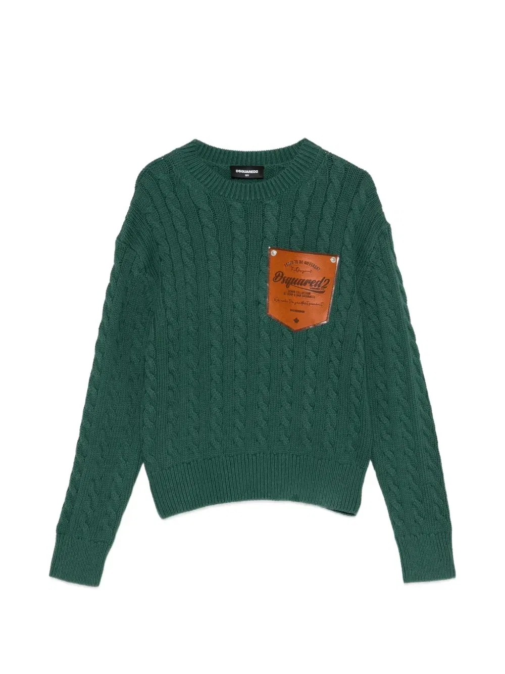 Вязаный свитер с карманом Dsquared2 Kids, зеленый