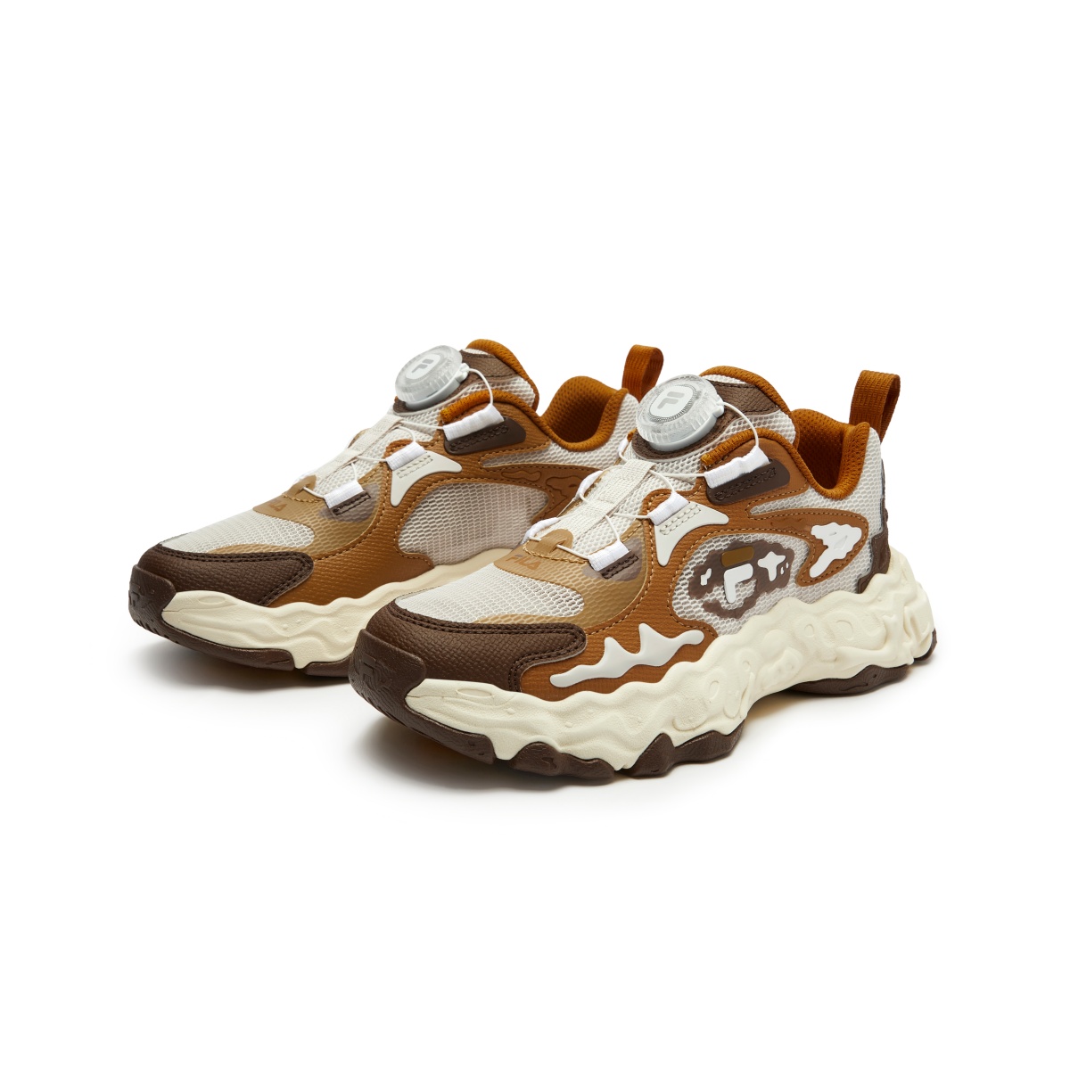 Легкие кроссовки с амортизаторами для детей и подростков FILA KIDS, белый/серый/коричневый — фото 3