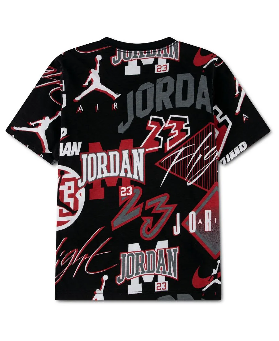 Детская футболка с коротким рукавом Dynasty с принтом, размер 8-18 Jordan, черный — фото 2