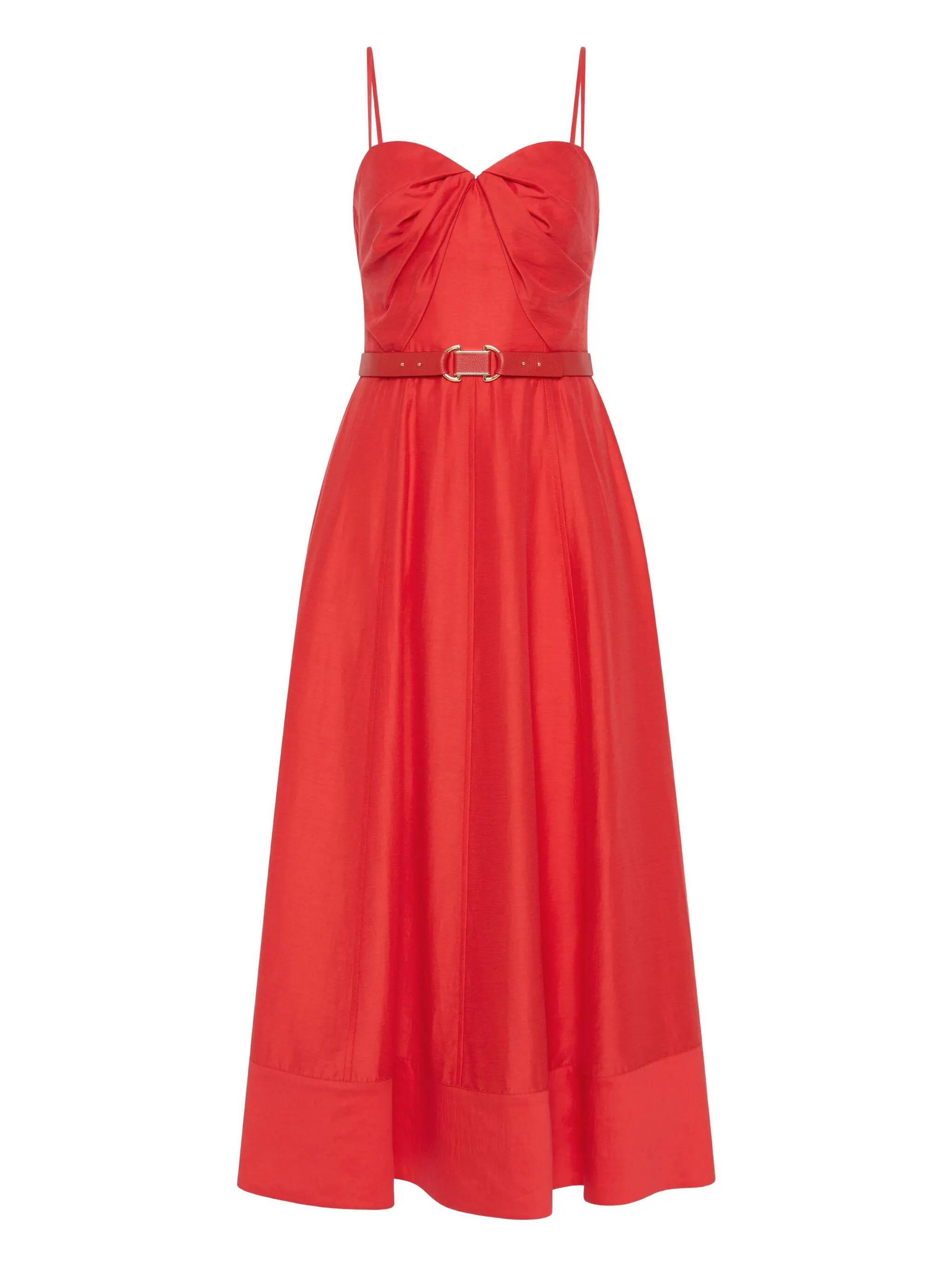

Платье миди с драпировкой Rebecca Vallance, красный