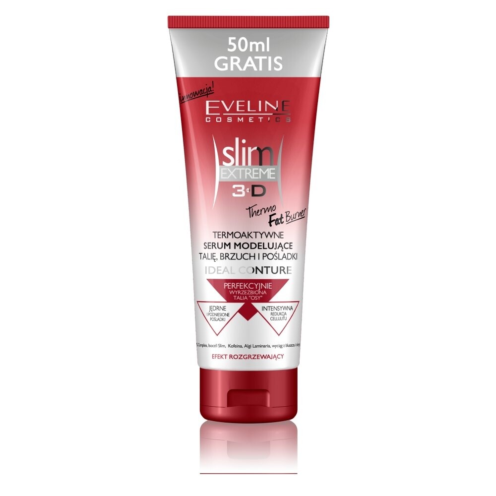 

Eveline Cosmetics, 3D Slim Extreme, термоактивная сыворотка, моделирующая талию, живот и ягодицы, 250 мл