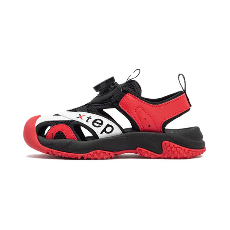 

Дошкольные противоскользящие дышащие детские сандалии Black Red White XTEP, Черный/Топ Сколар Красный