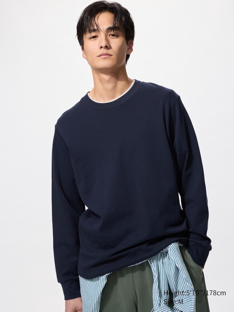 

Лонгслив мужской с круглым вырезом Uniqlo, цвет 69 синий