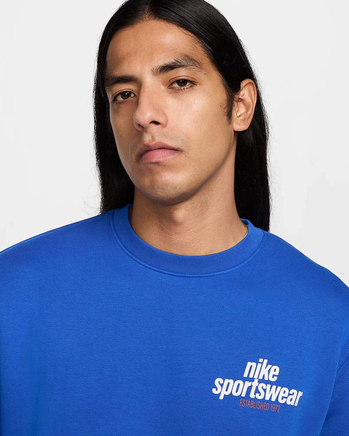 Мужское флисовое поло Nike Club, Game Royal/Game Royal/White — фото 3