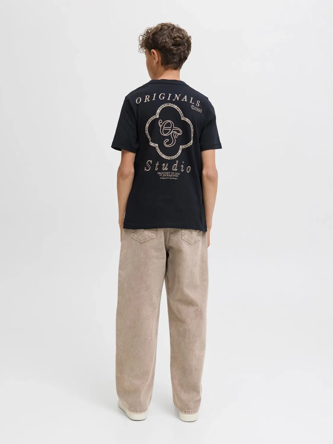 Стрейчевые брюки из твила JACK & JONES Junior, кремовый — фото 4