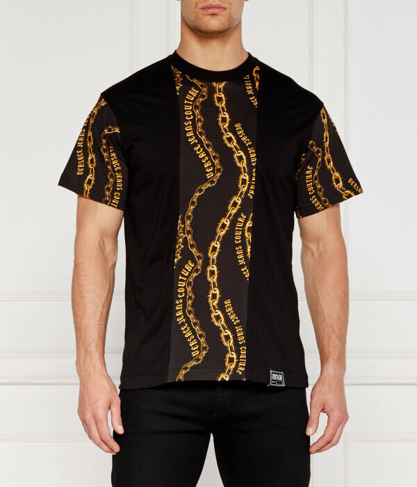 

Футболка мужская Versace Jeans Couture с золотым узором, черный