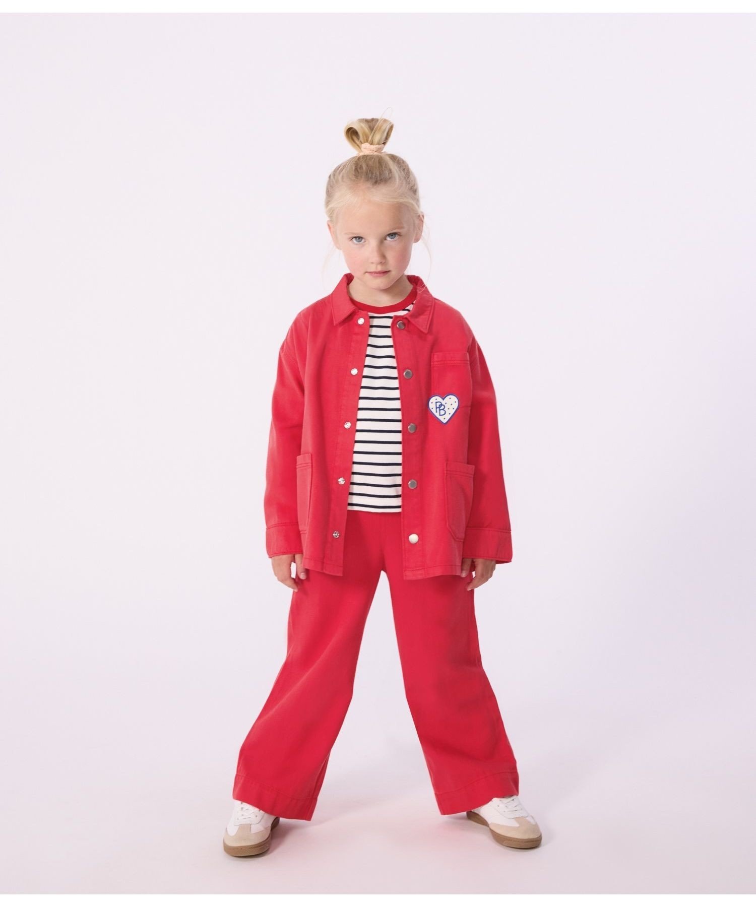 Матросские брюки из сержа PETIT BATEAU, Red