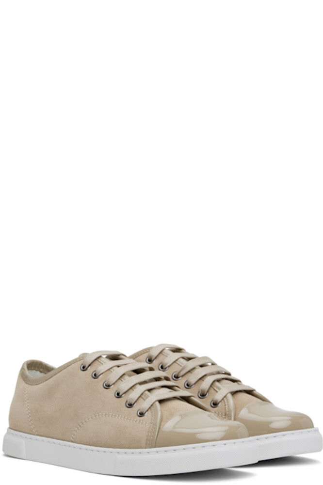 Бежевые кроссовки DBB1 из замши и лакированной кожи Lanvin — фото 4