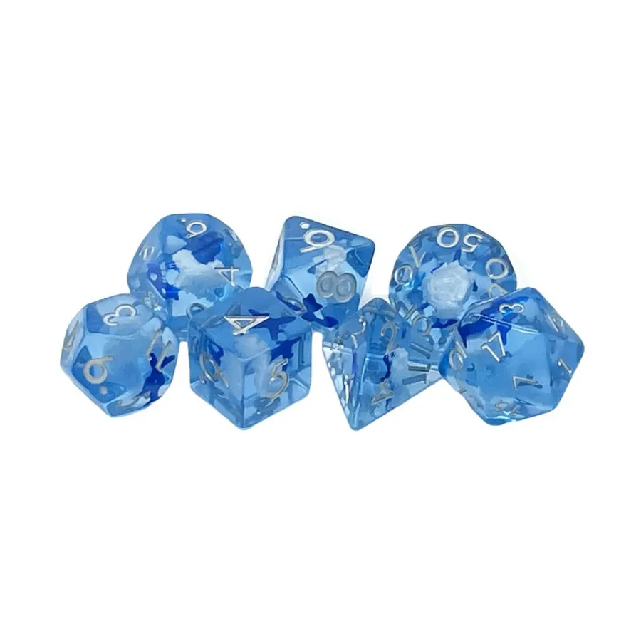 

Поликомплект Flying High с серебром (7), Acrylic-Resin Dice - Infused
