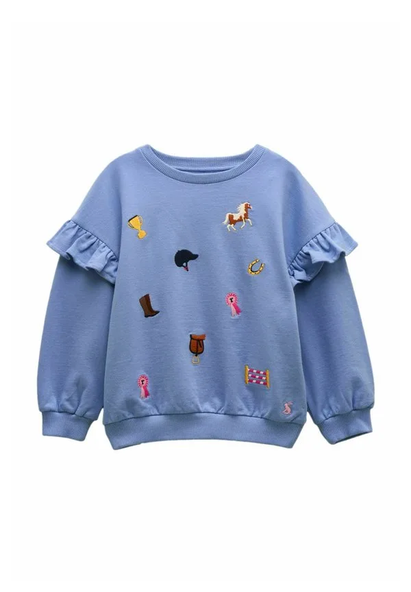 Толстовка с круглым вырезом и рукавами с оборками Joules, Blue
