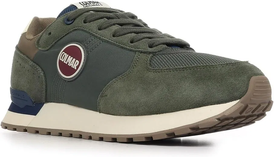 Мужские низкие кроссовки COLMAR Travis Authentic, Military Green Dk Denim Brown — фото 2
