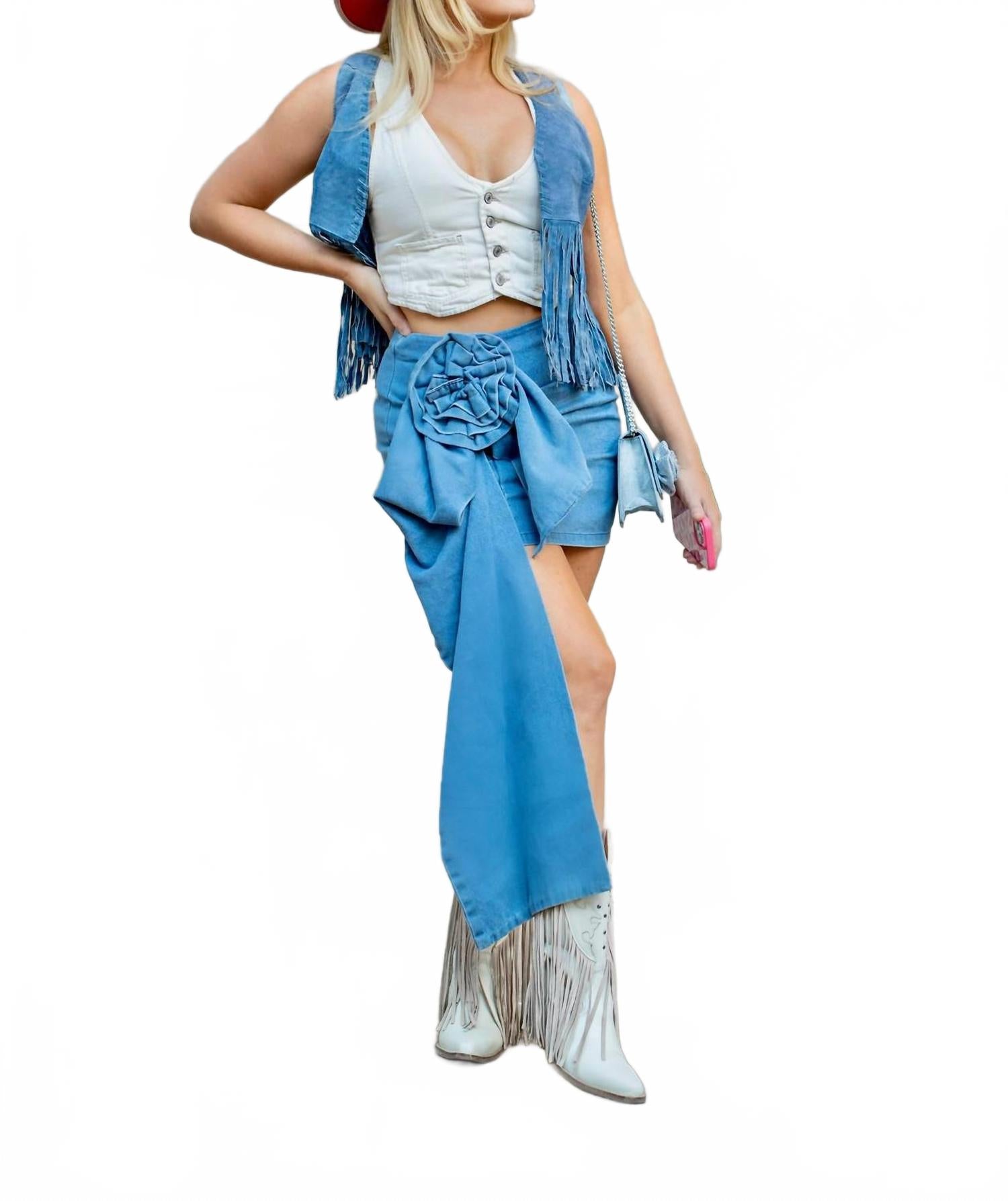 

Розовая юбка в синем дениме 1 Fashion