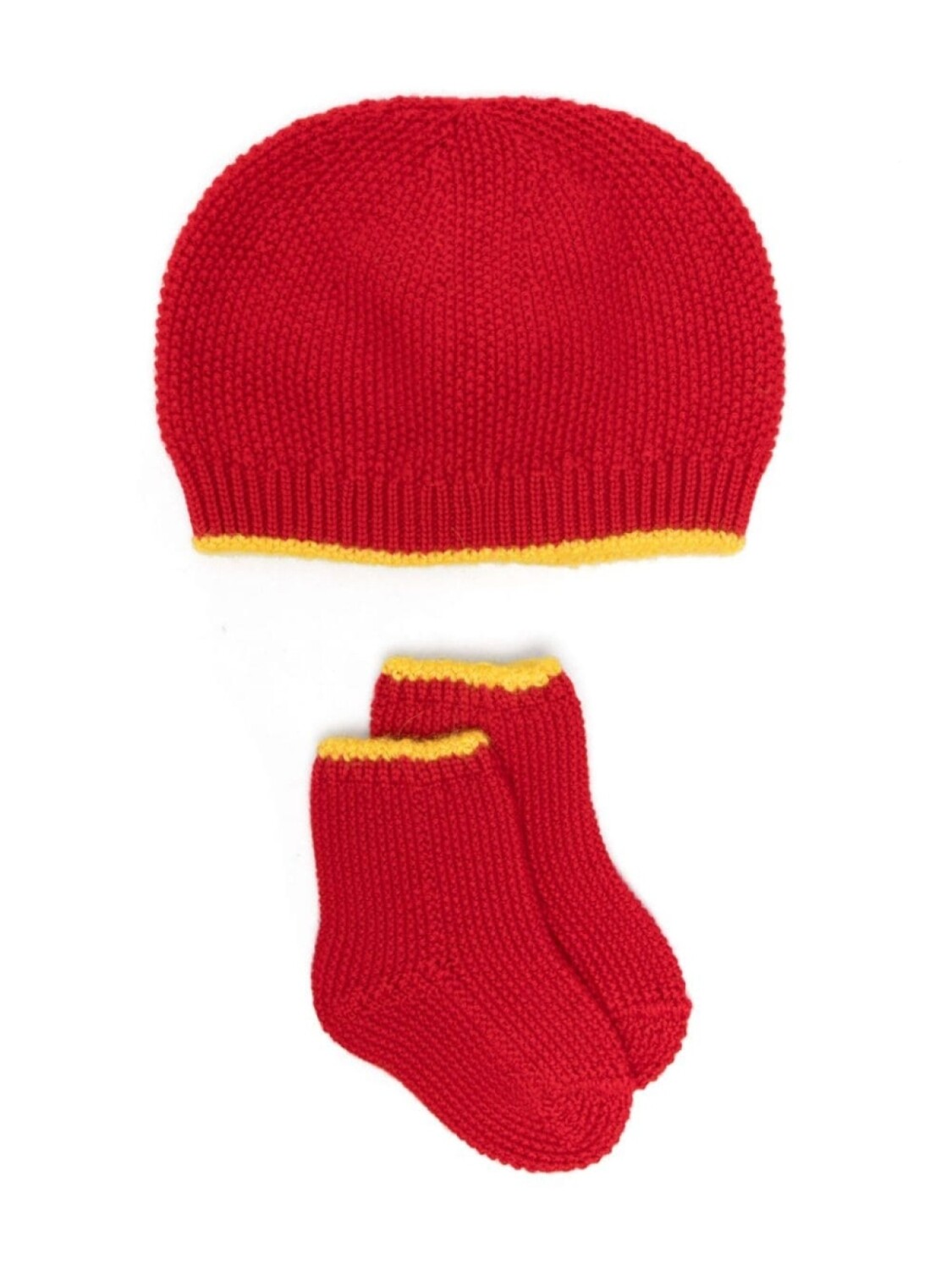 

Gensami kids комплект из шапки и пинеток с контрастной отделкой, красный