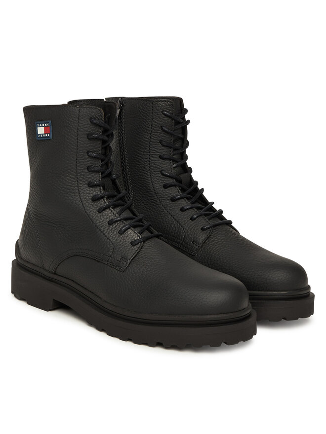 Сапоги Tjm Lace Up Tumbled High EM0EM01631 Tommy Jeans, черный — фото 2