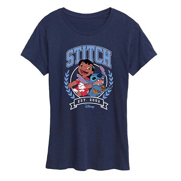 

Женская футболка Lilo & Stitch collegiate est 2002 Disney, Navy, Синий, Женская футболка Lilo & Stitch collegiate est 2002 Disney, Navy